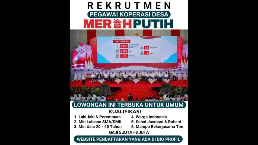 30.000 Lowongan Manajer Koprasi Merah Putih: Gaji Sesuai UMR? Ini Fakta Lengkap