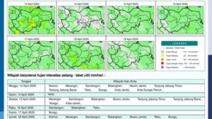 BMKG Prediksi Hujan Lebat di 20% Wilayah Indonesia pada 13-16 April 2026, Waspada Banjir dan Tanah Longsor
