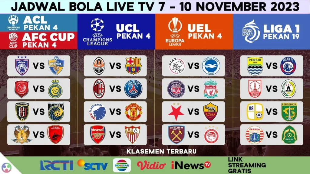 Jadwal Bola Malam Ini 9-10 April 2026: Duel Sengit UEL, UECL, dan AFC Challenge League